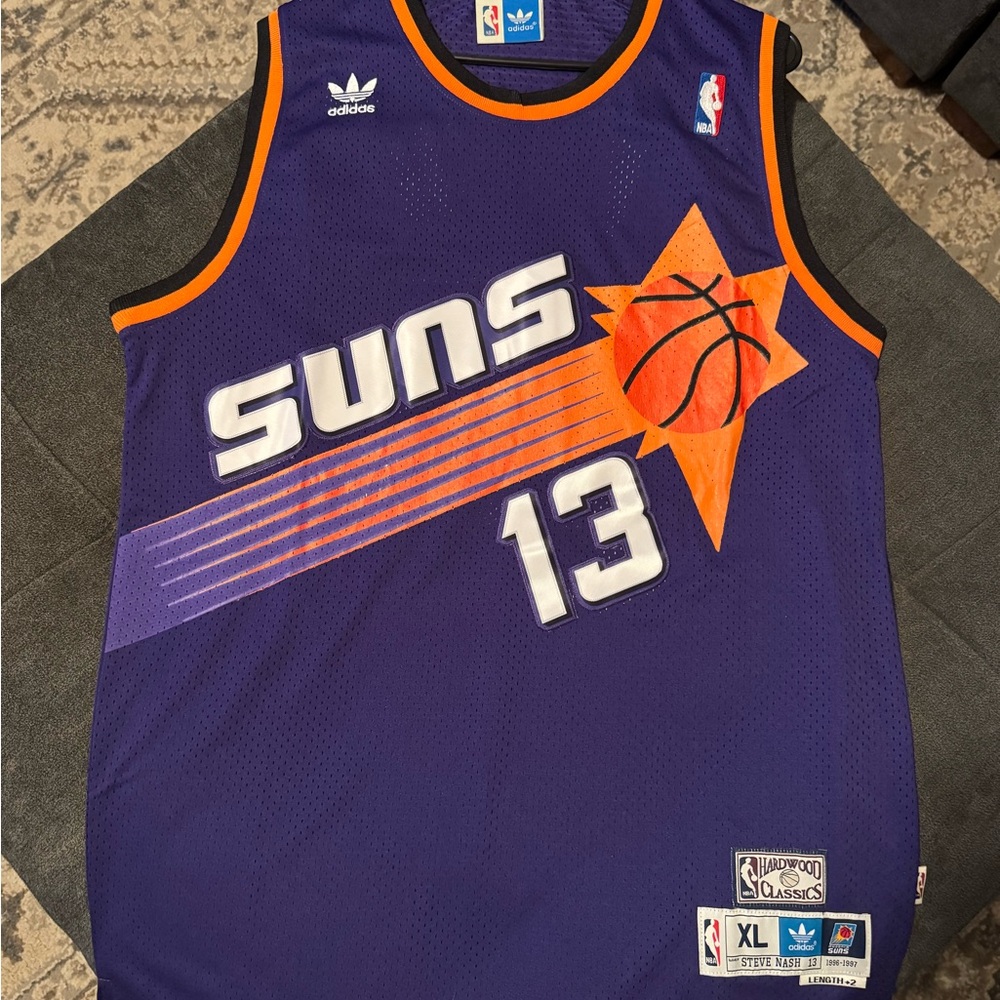 Steve Nash XL Adidas Hardwood Classics Purple Suns Jersey